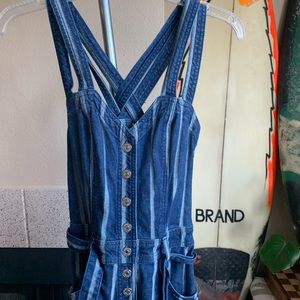 Wide leg overalls